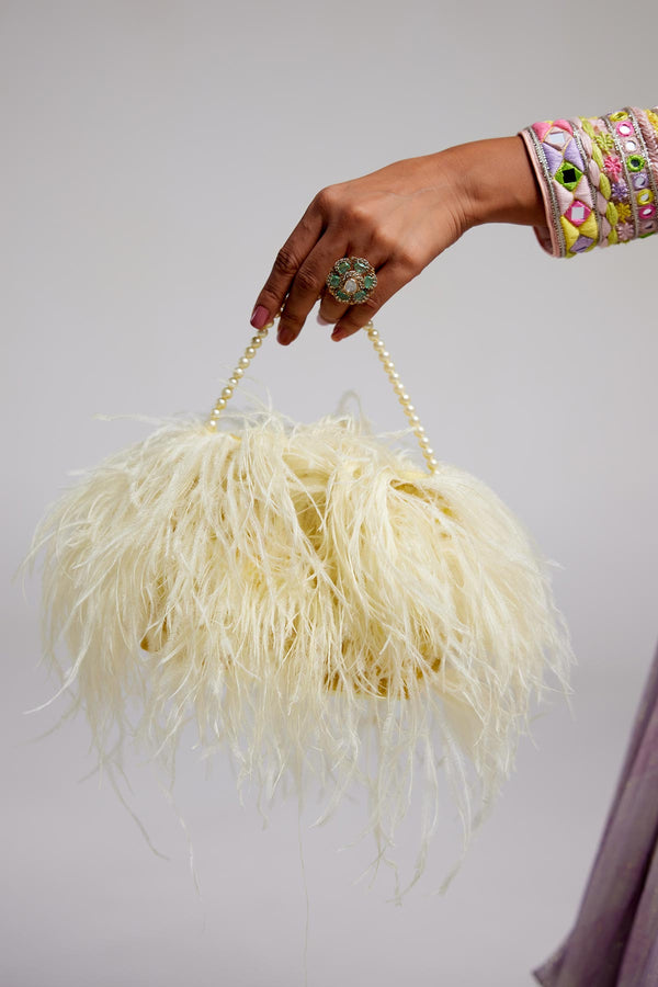 Feather bag Ecru