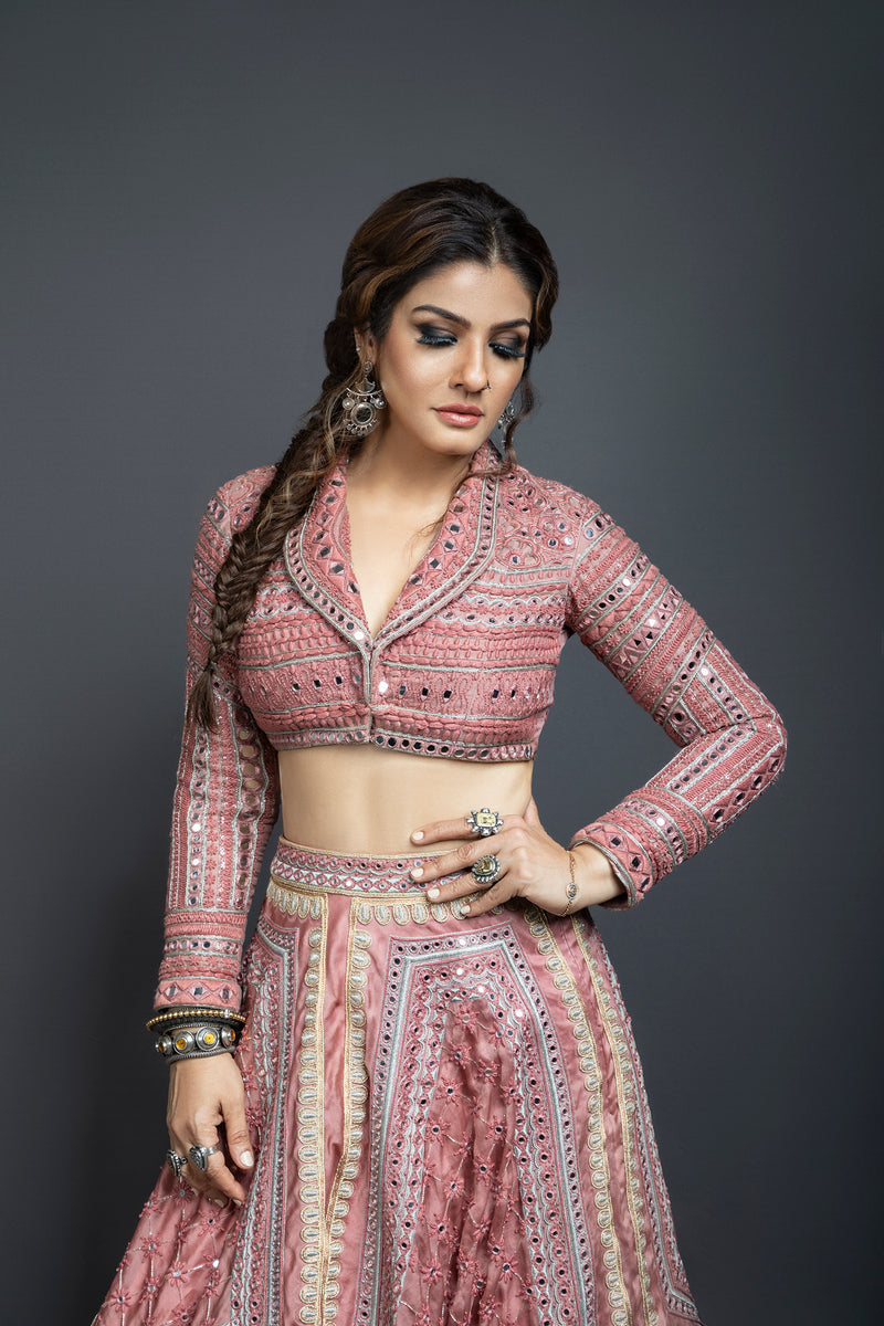 Raveena Tandon in Rose pink lehenga set