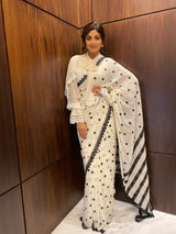 Shilpa Shetty in polka dot saree